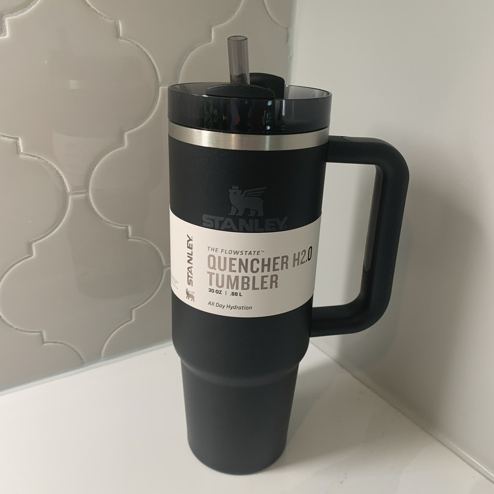 30 oz. Stanley The Quencher H2.0 FlowState Black Matte Stainless Steel Tumbler
